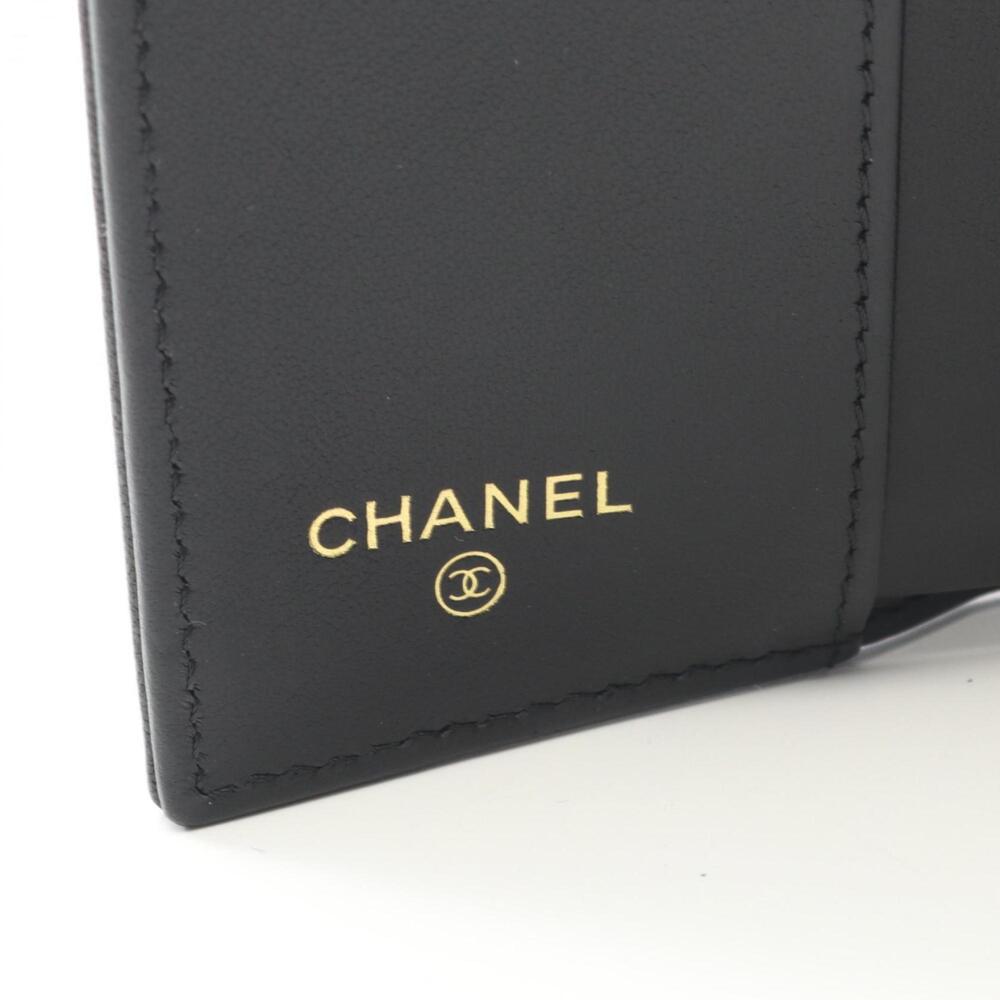 CHANEL Authentic Black Leather Logo Wallet - Picture 5 of 11